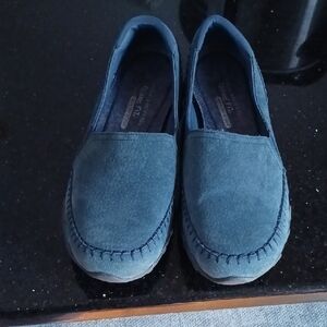 Women's Skechers Relaxed Fit Memory Foam Suede Slip On Shoes